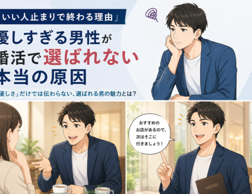 「いい人止まりで終わる理由」──優しすぎる男性が婚活で選ばれない本当の原因